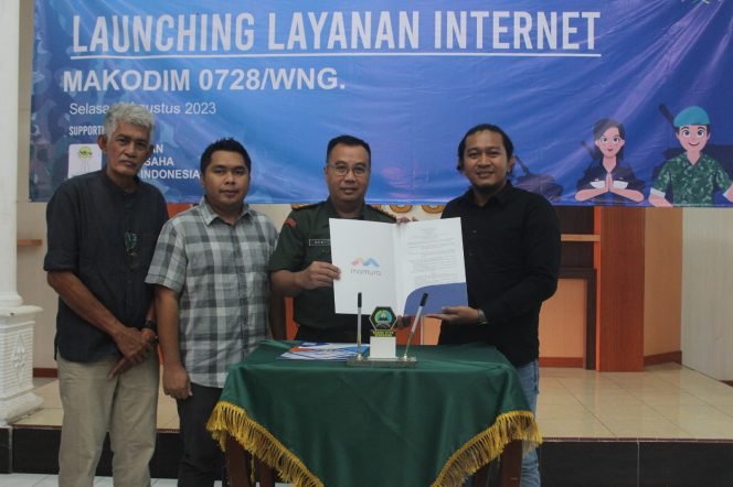 
					Kodim 0728/Wonogiri menggandeng PT Mamura untuk mendukung kelancaran akses internet yang dibutuhkan oleh Kodim 0728/Wonogiri