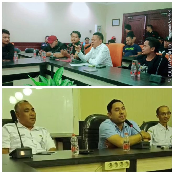 
					Audiensi Aliansi Madura Indonesia (AMI) di DPRD Kota Surabaya terkait tata kelola dana reses. (Kolase:AMI)
