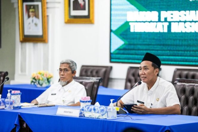 
					Sekda Jateng Sumarno, dalam Rapat Koordinasi Persiapan Pelaksanaan MTQ Nasional, di Gedung B Kantor Gubernur Jawa Tengah, Jumat (6/3/2026). (Foto:Dok.Jatengprov)
