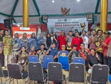 LBH Rumah Keadilan berkolaborasi dengan Pemerintah Desa Desa Srigonco menyelenggarakan kegiatan Pemberdayaan Hukum Desa