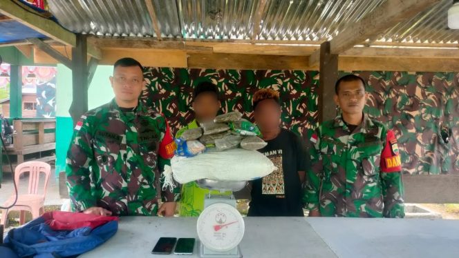 
					Satgas Yonif 132/BS Kembali Menggagalkan Upaya Pengedaran Ganja Seberat 2kg Di Perbatasan RI- PNG