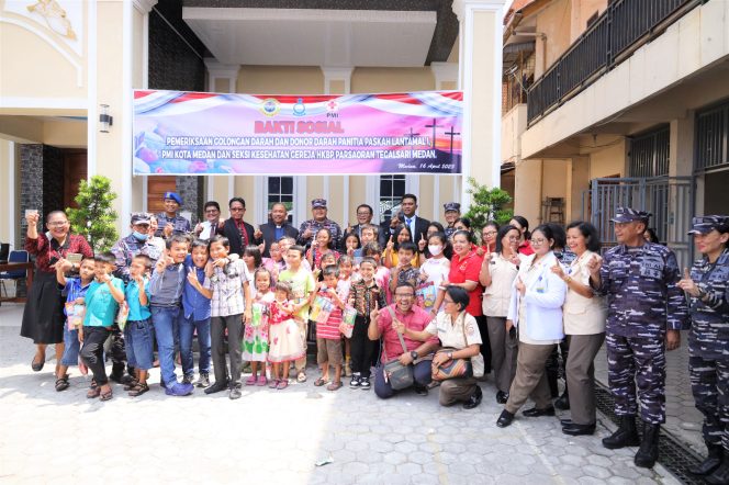 
					Sambut Paskah Tahun 2023, Lantamal I Bekerjasama Gereja HKBP Parsaoran Tegalsari dan PMI Kota Medan Gelar Baksos Donor Darah