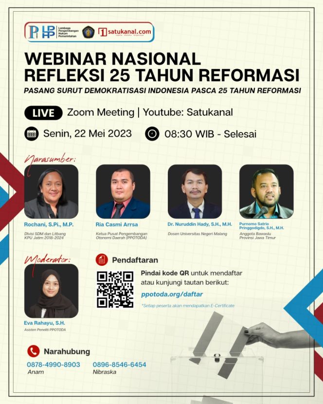 
					PP OTODA Gandeng LPHP, Gelar Webinar Nasional Refleksi 25 Tahun Reformasi