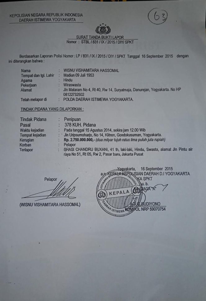 
					Tertipu Rp2,7 Miliar, Warga Yogyakarta Lapor Polisi 