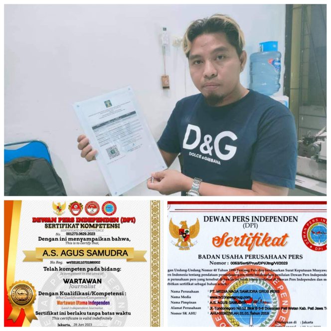 
					Dirut PT. MNS Grub Pers Terima SKW dan SBU dari Ketua DPI Dra. Kasihhati