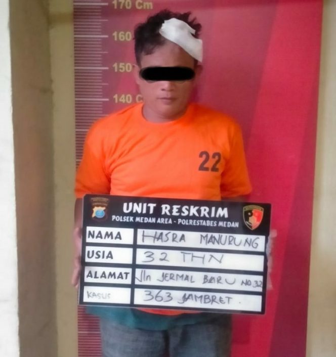 
					Pelaku penjambretan Polwan di Jalan Menteng VII Kecamatan Medan Denai