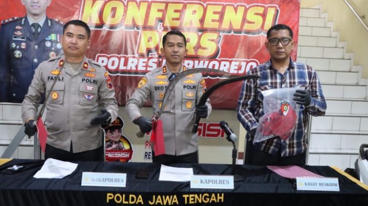 Konferensi pers Polres Purworejo,Kamis (25/04) siang
