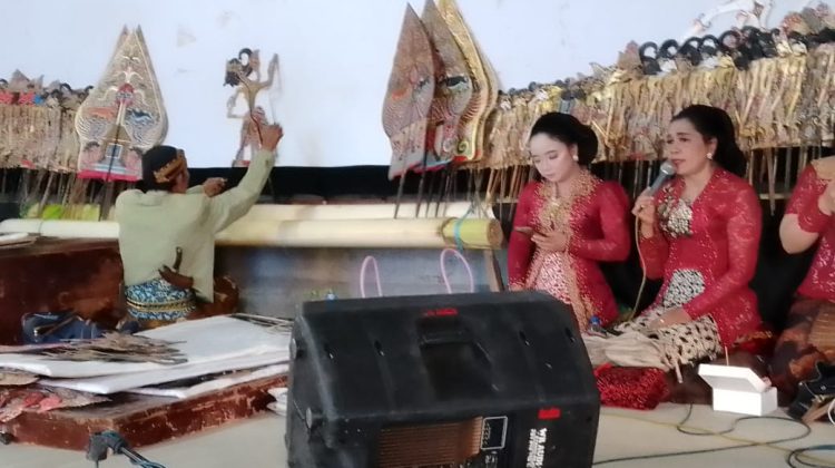 Pertunjukan wayang kulit di acara sedekah bumi desa Undaan Lor Kudus