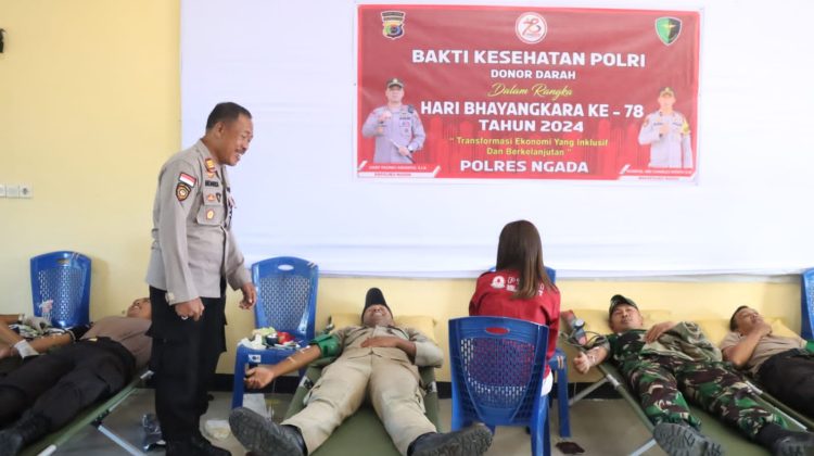 Polres Ngada menggelar Bakti Kesehatan Donor Darah dalam rangka Hari Bhayangkara ke-78
