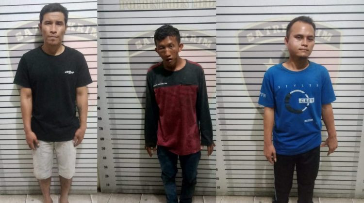 Tiga terduga pelaku begal yang dibekuk Polsek Medan Baru