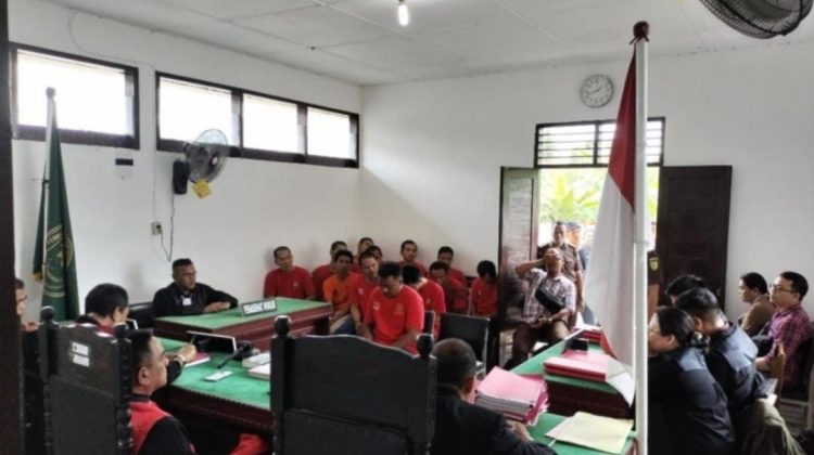 Sidang pembacaan vonis Firdaus Sitepu terduga otak pelaku percobaan pembunuhan wartawan dengan bom molotov