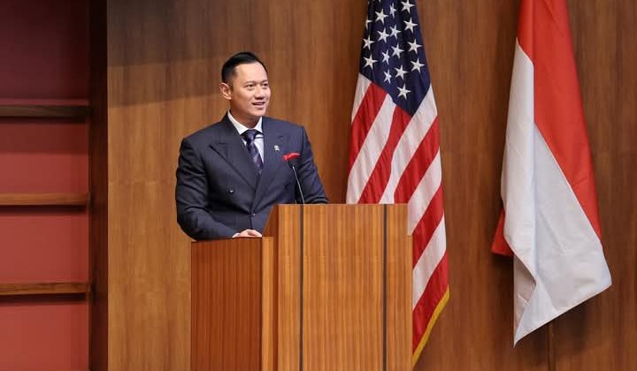 Menko Infrastruktur dan Pembangunan Wilayah RI, Agus Harimurti Yudhoyono (AHY) menjadi keynote speaker di Forum Southeast Asia Summit on Prosperity and Sustainability di Stanford University, Palo Alto. (Foto:Dok.AHY)
