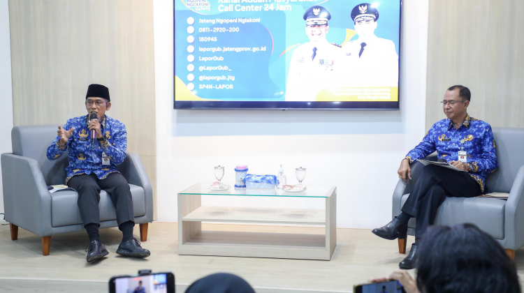Sekda Jateng, Sumarno, dalam jumpa pers dengan wartawan di Kantor Gubernur Jawa Tengah pada Jumat, 13 Februari 2026. (Foto:Dok.Jetengprov)
