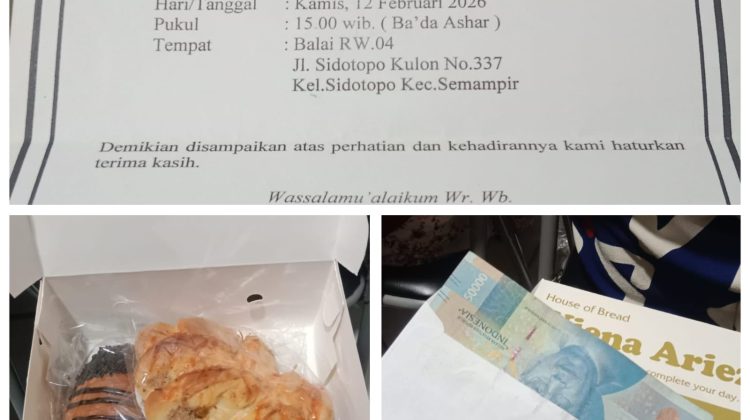 Reses Oknum Anggota DPRD Surabaya, warga mengaku hanya menerima konsumsi berupa roti serta uang Rp 50 ribu. (Kolase:AMI)
