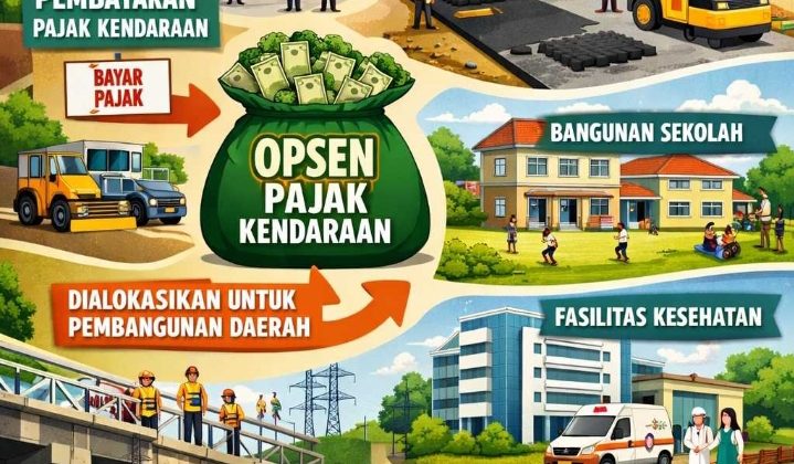 Pemberlakuan kebijakan Opsen Pajak Kendaraan Bermotor (PKB) sebagai instrumen penting dalam mendongkrak Pendapatan Asli Daerah (PAD). (Ilustrasi:Chatgpt)
