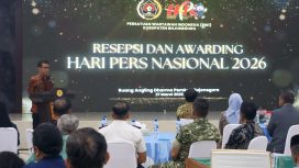 Bupati Bojonegoro Setyo Wahono menyampaikan apresiasi kepada insan pers atas kontribusinya dalam pembangunan daerah. (Foto:Dok.Bojonegorokab)
