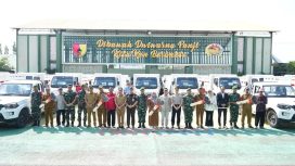 Serahterima armada operasional KDMP di halaman kantor Kodim 0813 Bojonegoro, Senin (30/3/2026). (Foto:Dok.Bojonegorokab)