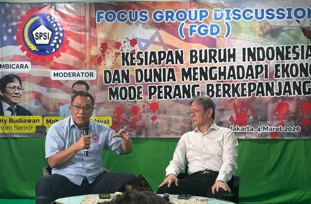 FGD Kesiapan Buruh Indonesia Menghadapi Ekonomi Mode Perang.(Foto:Dok.KSPSI)
