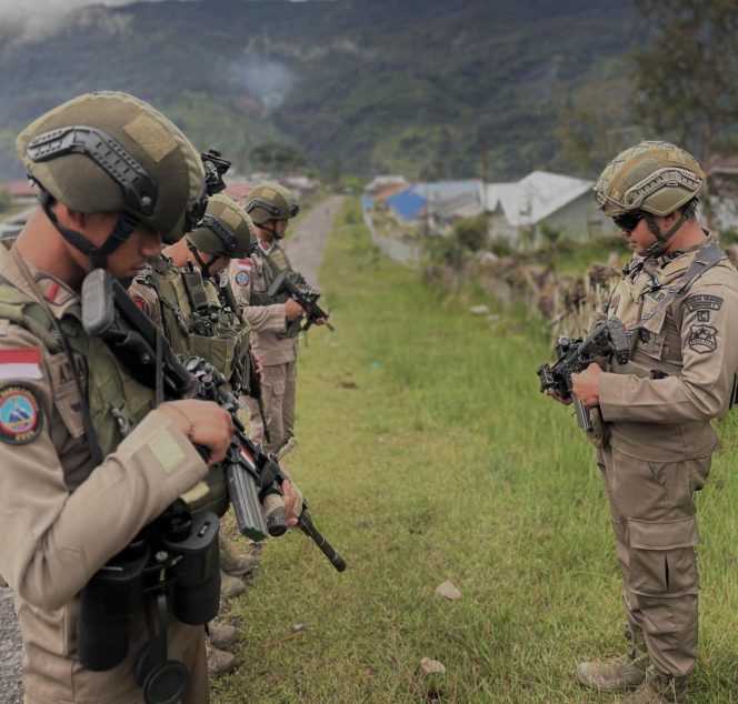 
					Satgas Operasi Damai Cartenz. (Foto:Dok.Humas Polri)
