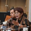 Anggota Komisi III DPR RI Mercy Chriesty Barends dalam RDP dan Rapat Dengar Pendapat Umum (RDPU) bersama Kapolda Metro Jaya dan kuasa hukum Andrie Yunus di Gedung Nusantara II, Senayan, Jakarta, Selasa (31/3/2026). Foto : Mares/Andri