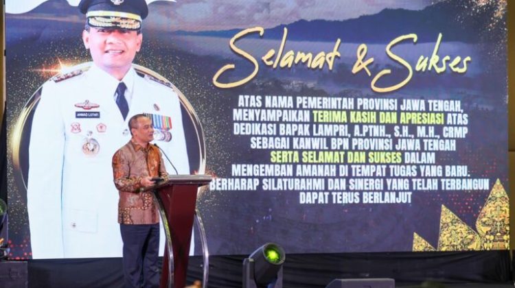 Gubernur Jawa Tengah Ahmad Luthfi hadiri acara pelepasan Kepala Kantor Wilayah ATR/BPN Jawa Tengah, Lampri, di Hotel Gumaya, Kota Semarang, Sabtu (28/2/2026) malam. (Foto:Dok.Jatengprov)
