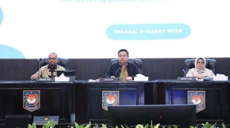 Rapat Koordinasi Pengendalian Inflasi Tahun 2026 yang dirangkaikan dengan Evaluasi Program Tiga Juta Rumah dan Penyelenggaraan Jaminan Produk Halal di Kantor Kemendagri, Jakarta, Selasa (3/3/2026). (Dok.Puspen Kemendagri)
