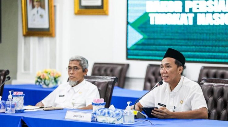 Sekda Jateng Sumarno, dalam Rapat Koordinasi Persiapan Pelaksanaan MTQ Nasional, di Gedung B Kantor Gubernur Jawa Tengah, Jumat (6/3/2026). (Foto:Dok.Jatengprov)
