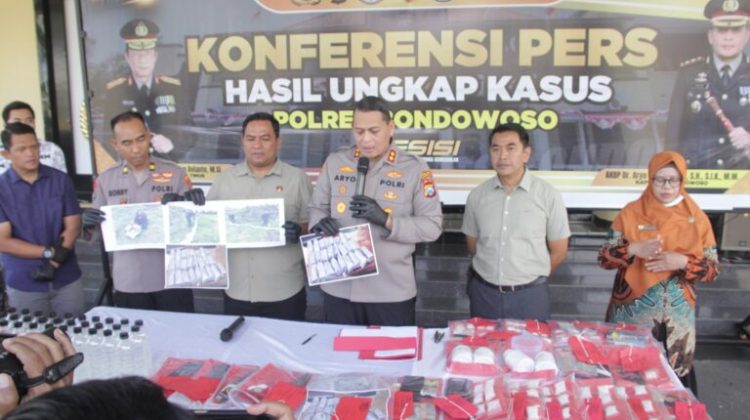 Kapolres Bondowoso AKBP Dr. Aryo Dwi Wibowo, S.H., S.I.K., M.M., dalam keterangannya menegaskan bahwa Polres Bondowoso akan terus bertindak tegas terhadap segala bentuk tindak kriminal yang meresahkan masyarakat. (Foto:Dok. Polres Bondowoso)
