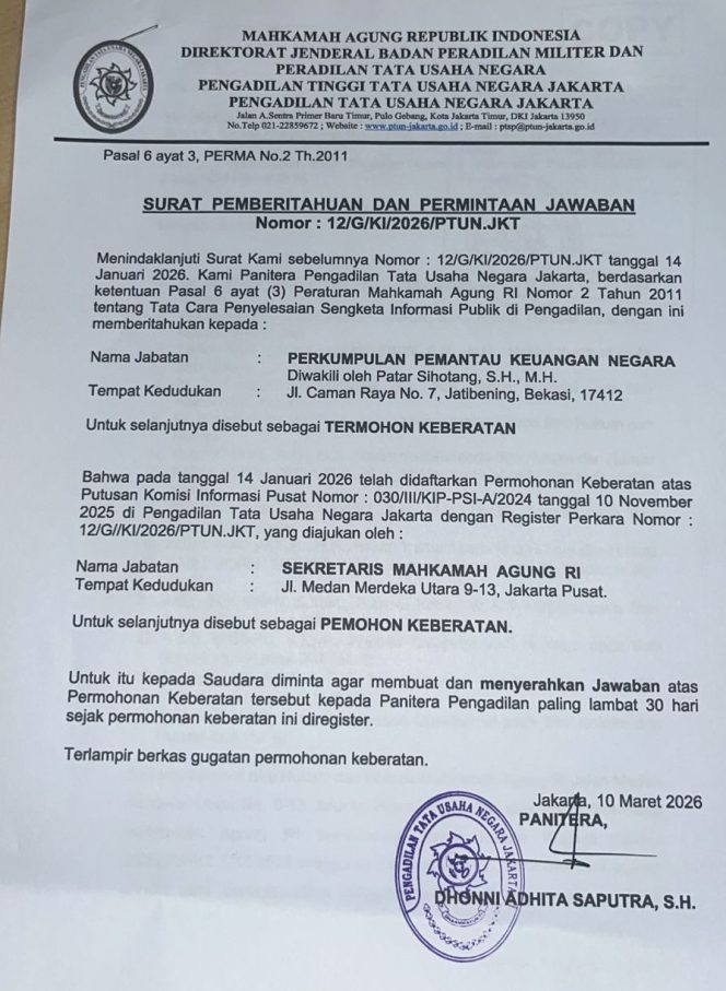 
					PTUN Jakarta Gugat PKN di PTUN Jakarta sendiri. (Foto:Ist)