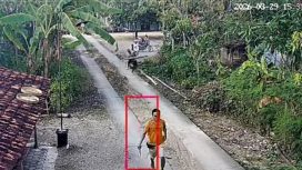 Pelaku pembacokan brutal di Kradenan Grobogan. (Foto:Tangkap Layar Video)