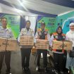 Sejumlah perusahaan turut berpartisipasi dengan membantu logistik bagi pengunjung rest area, seperti menyediakan makan dan minum gratis bagi para pemudik yang singgah. (Foto:Dok.Bojonegorokab)