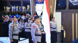 Kapolri Jenderal Listyo Sigit Prabowo pimpin Upacara Kenaikan Pangkat ke dan dalam golongan Perwira Tinggi (Pati) Polri pada Kamis (19/3/2026), di Rupatama Mabes Polri. (Foto:Dok.Humas Polri)

