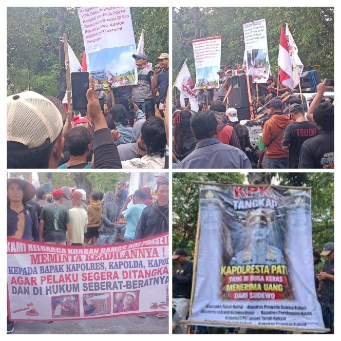 
					Aliansi Masyarakat Pati Bersatu (AMPB) Menggelar Aksi Demonstrasi Di Depan Polresta Pati