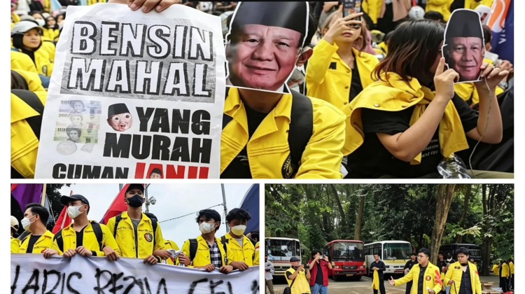 Mahasiswa BEM se-Jabodetabek Gelar Unjuk Rasa di Jalan Sudirman, Sampaikan 5 Tuntutan