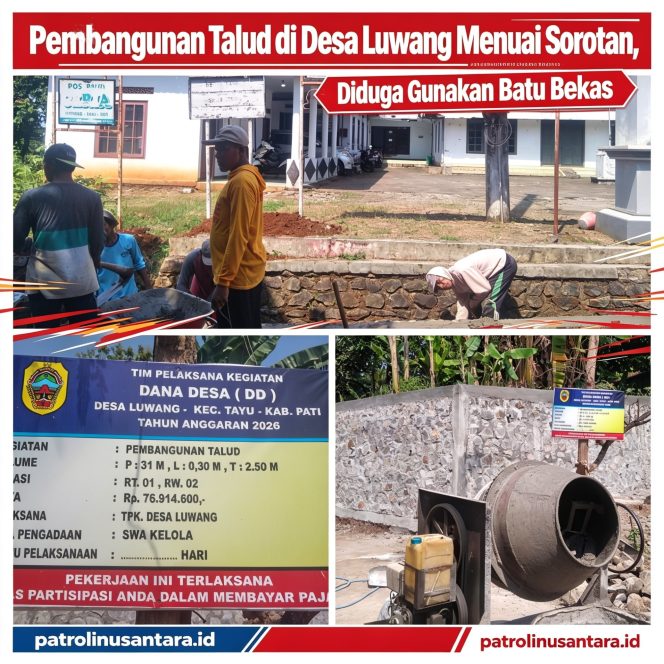 
					Beredar Isu Pembangunan di Desa Luwang Diduga Tak Sesuai Spesifikasi, Kepala Desa Belum Dapat Dikonfirmasi