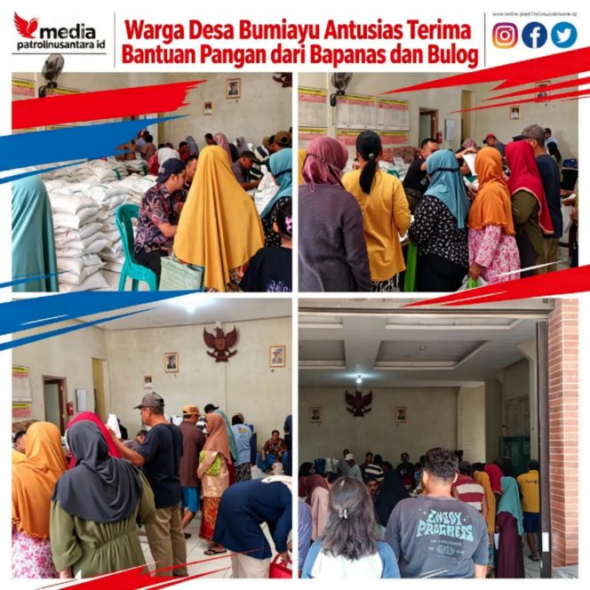 
					Warga Desa Bumiayu Antusias Terima Bantuan Pangan dari Bapanas dan Bulog