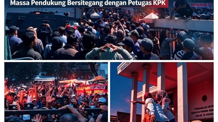 Sidang Putusan Sela Perkara Dugaan Korupsi Eks Bupati Pati Berakhir Ricuh, Massa Pendukung Bersitegang dengan Petugas KPK
