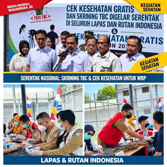 
					CEK KESEHATAN GRATIS DAN SKRINING TBC DIGELAR SERENTAK DI SELURUH LAPAS DAN RUTAN INDONESIA