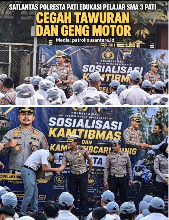 
					Satlantas Polresta Pati Edukasi Pelajar SMA 3 Pati, Cegah Tawuran dan Geng Motor