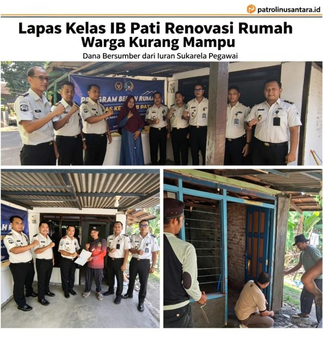 
					Lapas Kelas IIB Pati Renovasi Rumah Warga Kurang Mampu, Dana Bersumber dari Iuran Sukarela Pegawai