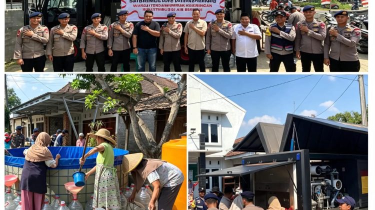 Satbrimob Polda Jateng Salurkan Bantuan Air Bersih bagi Warga Tambahmulyo yang Terdampak Kekeringan