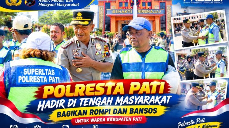 Momen Hangat Kapolresta Pati Bersama Warga, Rompi hingga Bansos Disalurkan